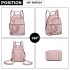 LG1866F-MISS LULU STYLISH LADIES RUCKSACK LEATHER PRINTED BACKPACK PINK